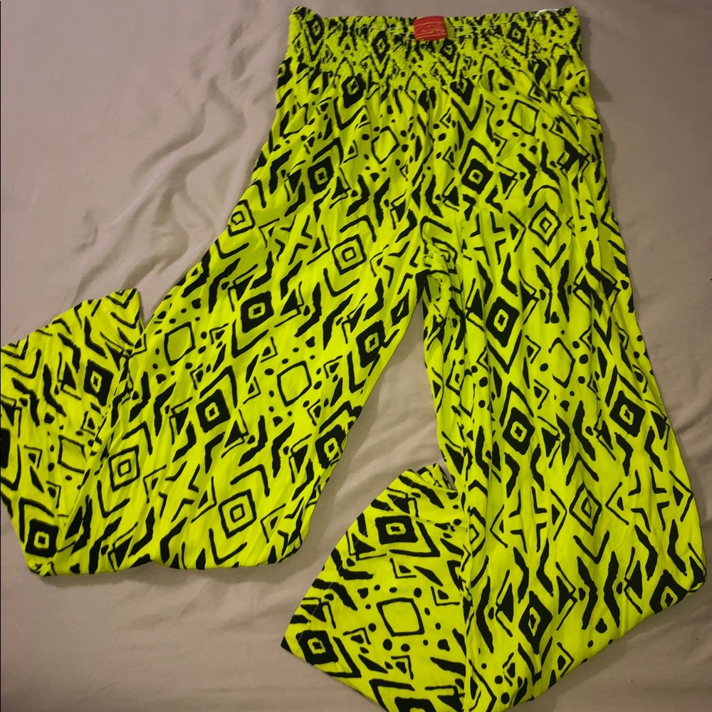 Neon wide leg pants